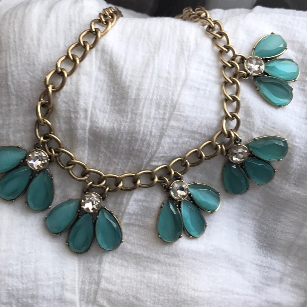 BR necklace. Turquoise/Teal stones w diamondoids